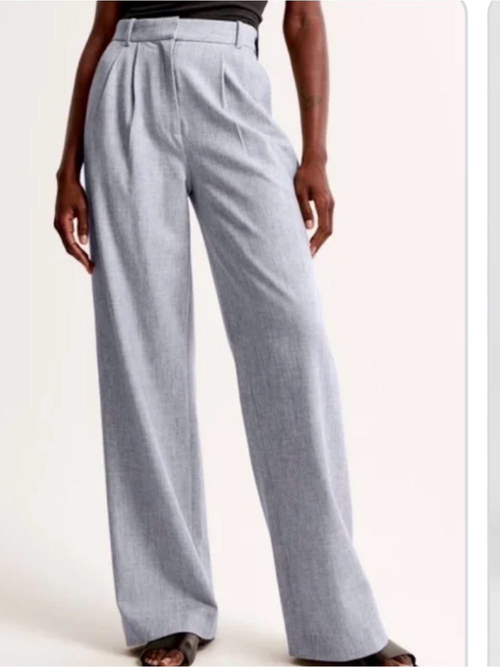 Abercrombie & ditch wide-Leg High-Waist Trousers in Light Gray new size 4 reg